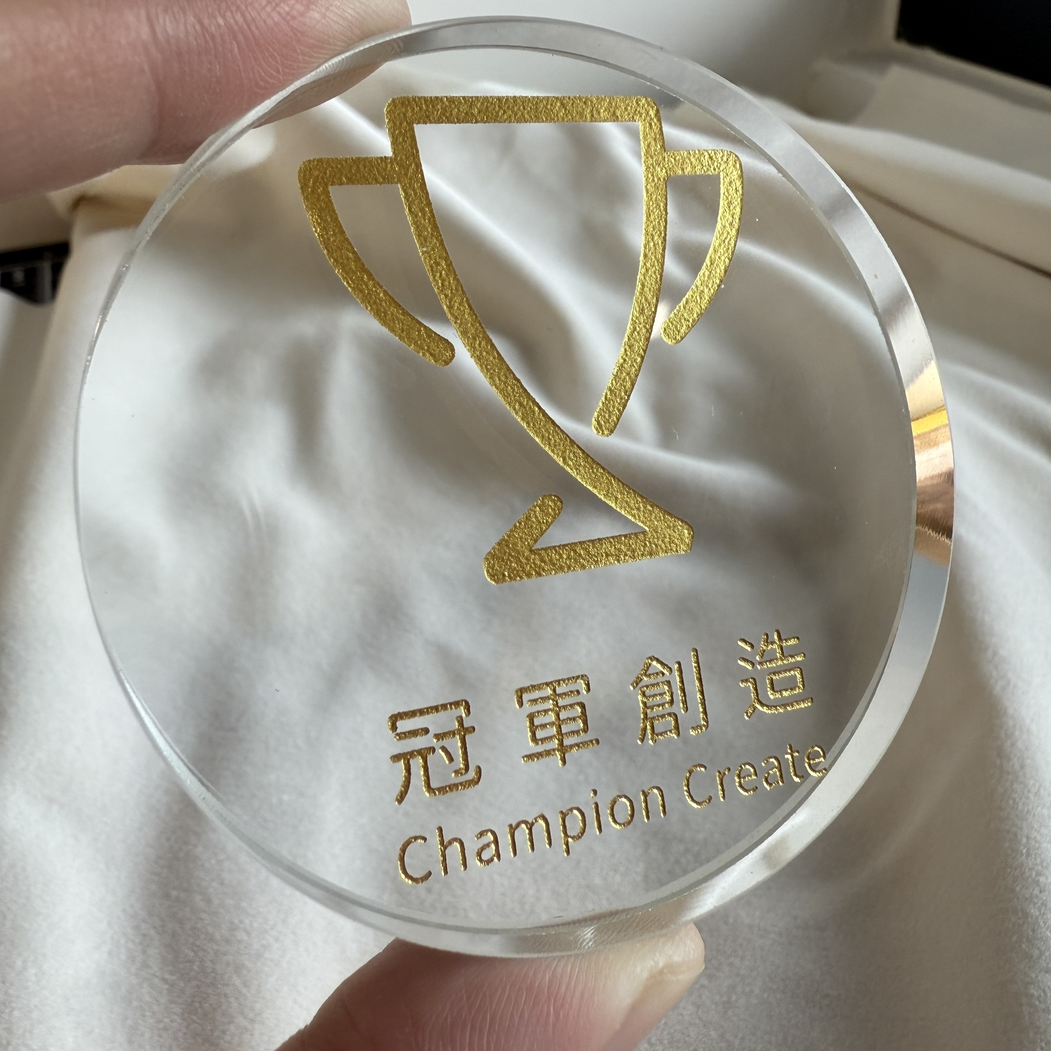 水晶授權獎牌 高透水晶 雷射雕刻 UV印刷